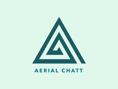 Aerial Chatt Logo aerial geometric green grid logo teal triangle