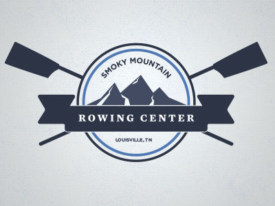 Smoky Mountain Rowing Center badge banner mountain oars rowing smoky stamp