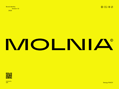 MOLNIA Logo branding design electric flat identity lettering logo minimal type typography
