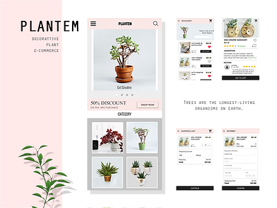 PlantEm android application e commerce mobile payment plant tree ui