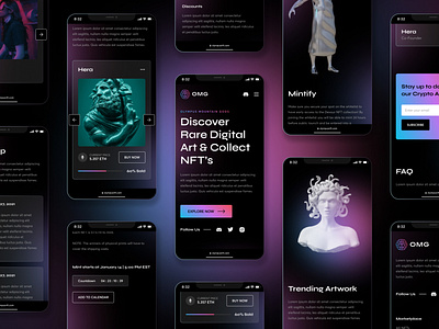 Olympus Mountain Gods NFT Marketplace - Mobile UI/UX Design 01