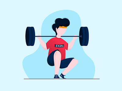 weight lifting design flat illustration minimal vector weightlifting