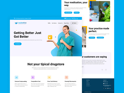 Redesign Landing page - MedMetrics Pharmacy chlinic elegant landing page minimal pharmacy redesign website ui uiux uiux design web design website