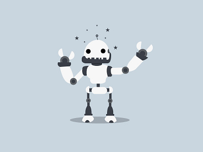 Robot design flat illustration minimal vector