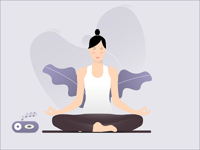 Yoga design flat identity illustration minimal vector