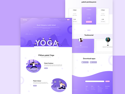 Yoga Web design illustration landing page design ui ux vector web design webdesign website website design