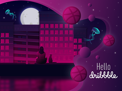 Hello Dribbble! design hello dribbble hellodribbble illustration