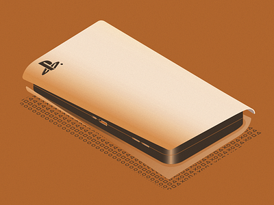 Playstation 5 Isometric Illustration Orange Tone console flat flat illustration isometric isometric illustration orange playstation playstation5 ps5 sony vector