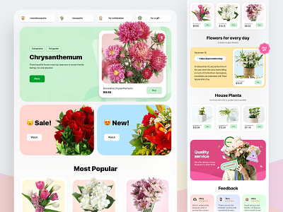 🌺 Flower Shop design minimal ui ux web