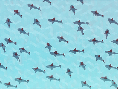 Swim good 🏊‍♂️ 2d 3d 3d illustration 3d render blue cartoon cinema 4d colour comic flat illustration ocean palette render shark shark week sharks voxel water