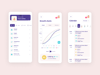 Baby monitor app app ui design baby monitor calendar app canon clean app clean application design illustration logo ui