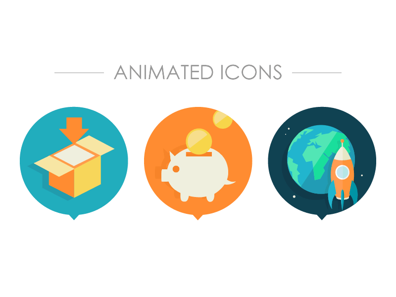 Animated Icons animated big box gif icon monetize money publish rocket world