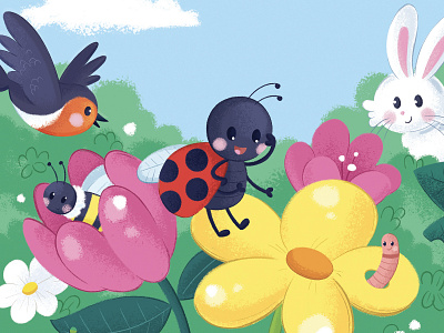 Ladybird character character design childrens illustration cute animal garden illustration kid kids art kids book ladybird ladybug nature