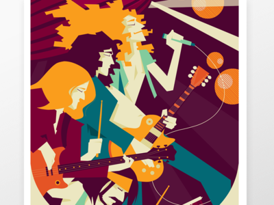 Led Zeppelin band bass drum guitar led music poster rock zeppelin