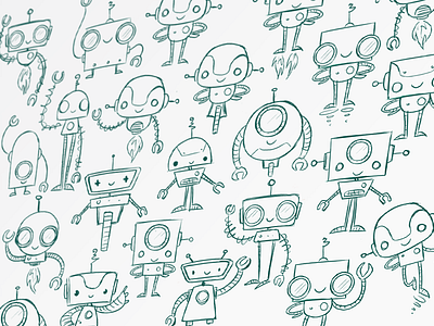 Robot Sketches bliipbox character design mascot robot sketch study