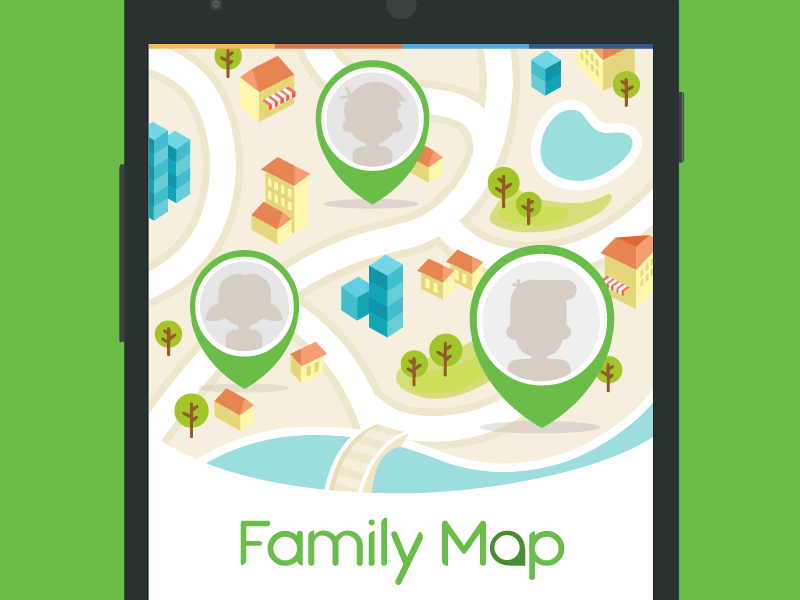 Family Map child dad family kid locator login map position sign son