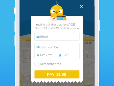 Payment Page bird card chick credit mobile paper payment