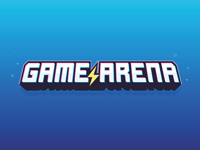 Game Arena logo 80 arcade arena game lightning neon pixel retro sci fi vintage