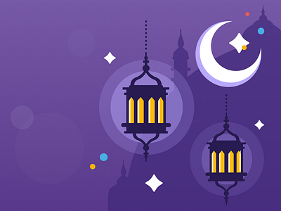 Ramadan kareem lanterns light moon night ramadan star