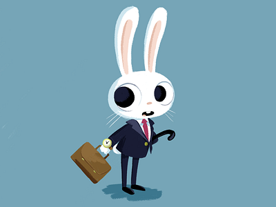 White Rabbit alice aliceinwonderland bunny business character clock london man rabbit white