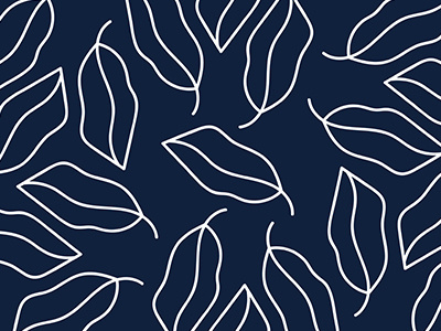 Pattern Feuilles blue design graphic illustration leaves minimalist white