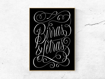 Birras & Letras design poster script script lettering