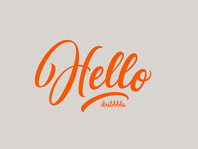 Hello Dribbble hello hi hola illustration lettering script