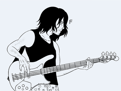 Eraserhead Bassist art artwork bass guitar bassist black and white design drawing graphic illustration music rock and roll