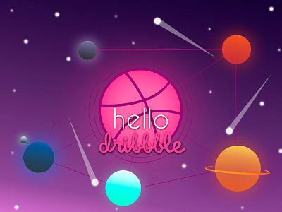 Hello 3d branding design designer graphic illustration landscape planets space
