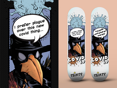 Plague Doctor Skateboard Deck branding corona covid19 deck plague skateboard skateboards visual identity