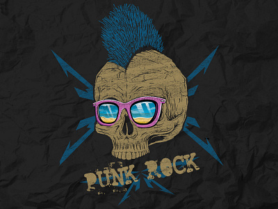 Punk rock illustration minimal typography vector