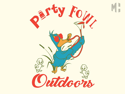 Freaky Friday Party fowl duck art design illustration minimal typography vector