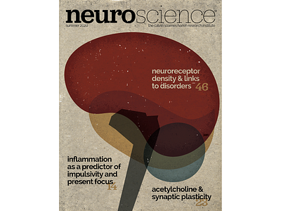 Neuroscience Magazine Cover cover design cover illustration deep texture digital butterfly project flat illustration illustration magazine cover magazine layout neuroscience publication design type design type treatment typogaphy