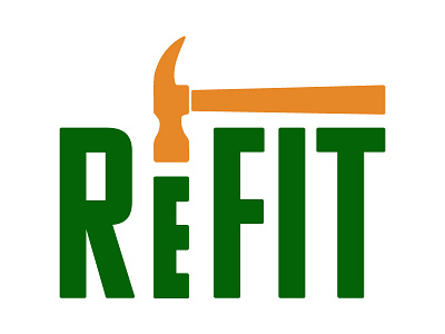 ReFIT Logo construction green hammer logo non profit orange refit