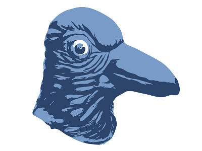 Traveling Crow blue bird crow illustrator logo