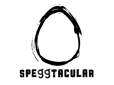 Speggtacular black brand egg food idea logo