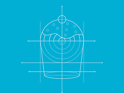 Cupcake Blueprint blueprint cupcake illustration lines outline