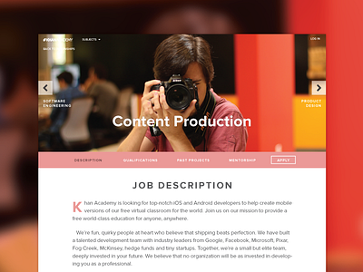 Khan Academy Intern Careers careers interns khanacademy photography ui ux