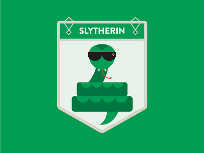 Hogwarts: House Slytherin badge crest glasses harry potter hogwarts illustration slytherin snake