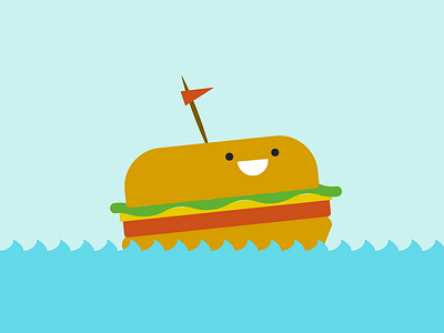 Burger at Sea boat burger cute ocean sailboat sea