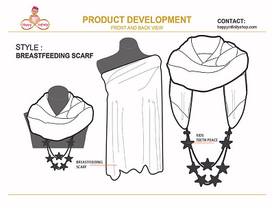 Scarf Illustration apparel baby product brand illustration scarf