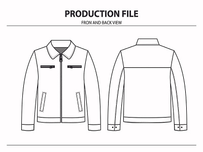 Fabric Jacket illustration production file sketch tech pack