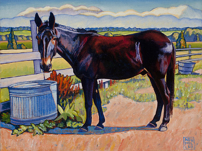 Wetting His Whistle illustration painting