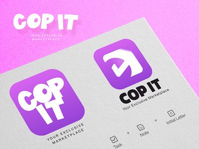 Cop it logo app app concept branding color design designer logo