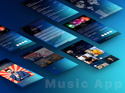 Music App app app concept branding color designer events typography ux