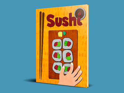 Sushi Book digital art digital paper cut illustration illustrator paper art paper cut papercut vector