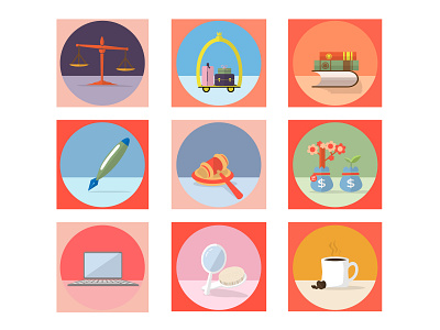 Mini Illustrations/Icons of Different Places