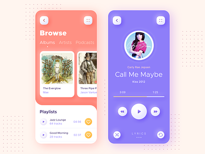 Playbox - Music App albums apple artists clean feed listening music lyrics music music app music controls music library now playing player playlists podcasts songs stream ui user experience ux