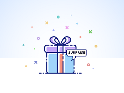 Surprise Icon bubble design geometric pattern gift gift box icon illustration outline icon surprise vector
