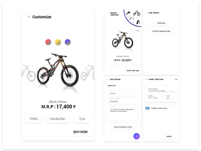 Customizable options in cycle sharing/cycle buying application.